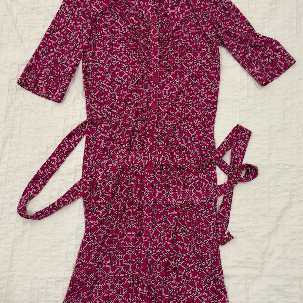 Laundry By Shelli Segal Fuschia Patterned Dress